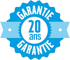 Logo Garantie 20 ans pour les piscines et équipements.