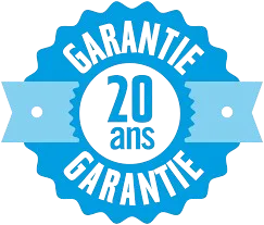 Logo Garantie 20 ans pour les piscines et équipements.