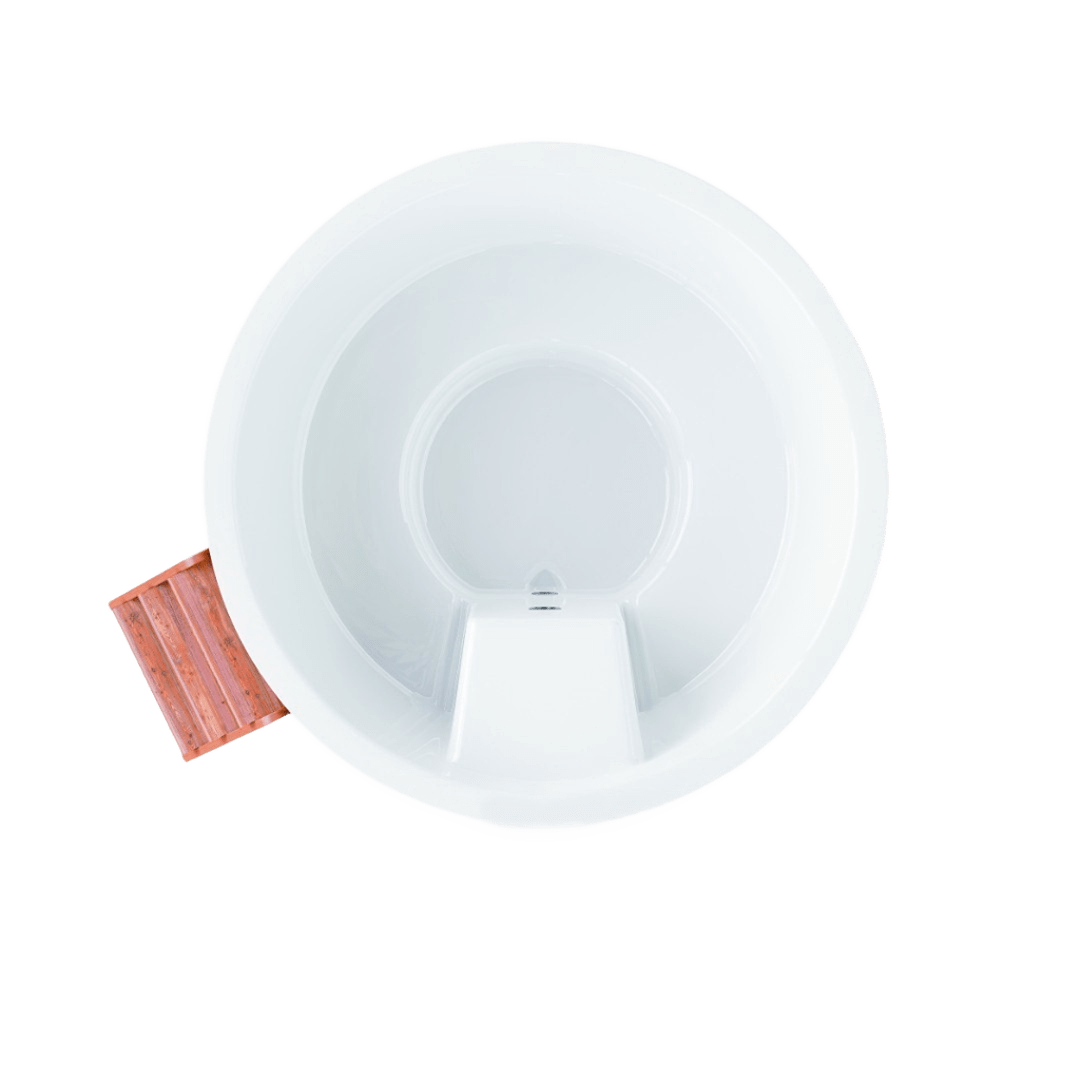Vue de dessus de la cuve blanche ergonomique du bain nordique électrique Elite 200.