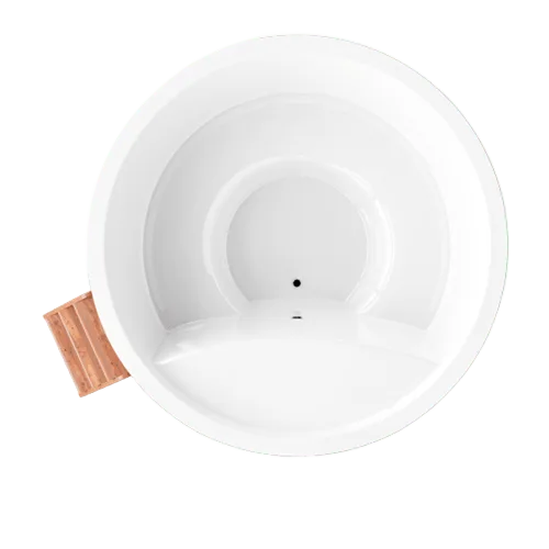Vue de dessus de la grande cuve ergonomique blanche du bain nordique électrique Elite 220.
