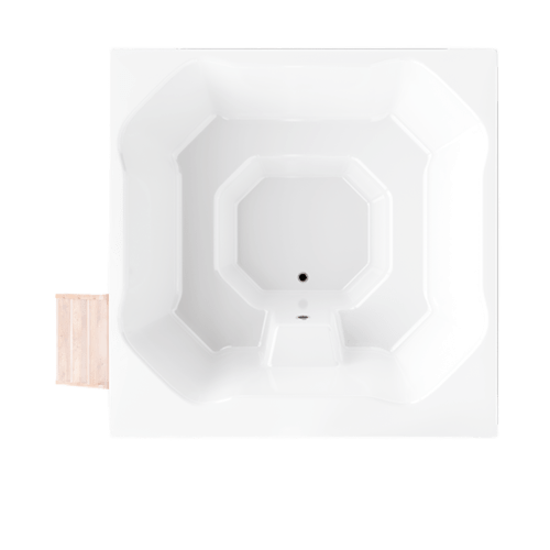 Vue de dessus de la cuve carrée ergonomique du bain nordique électrique Elite Quattro 200.