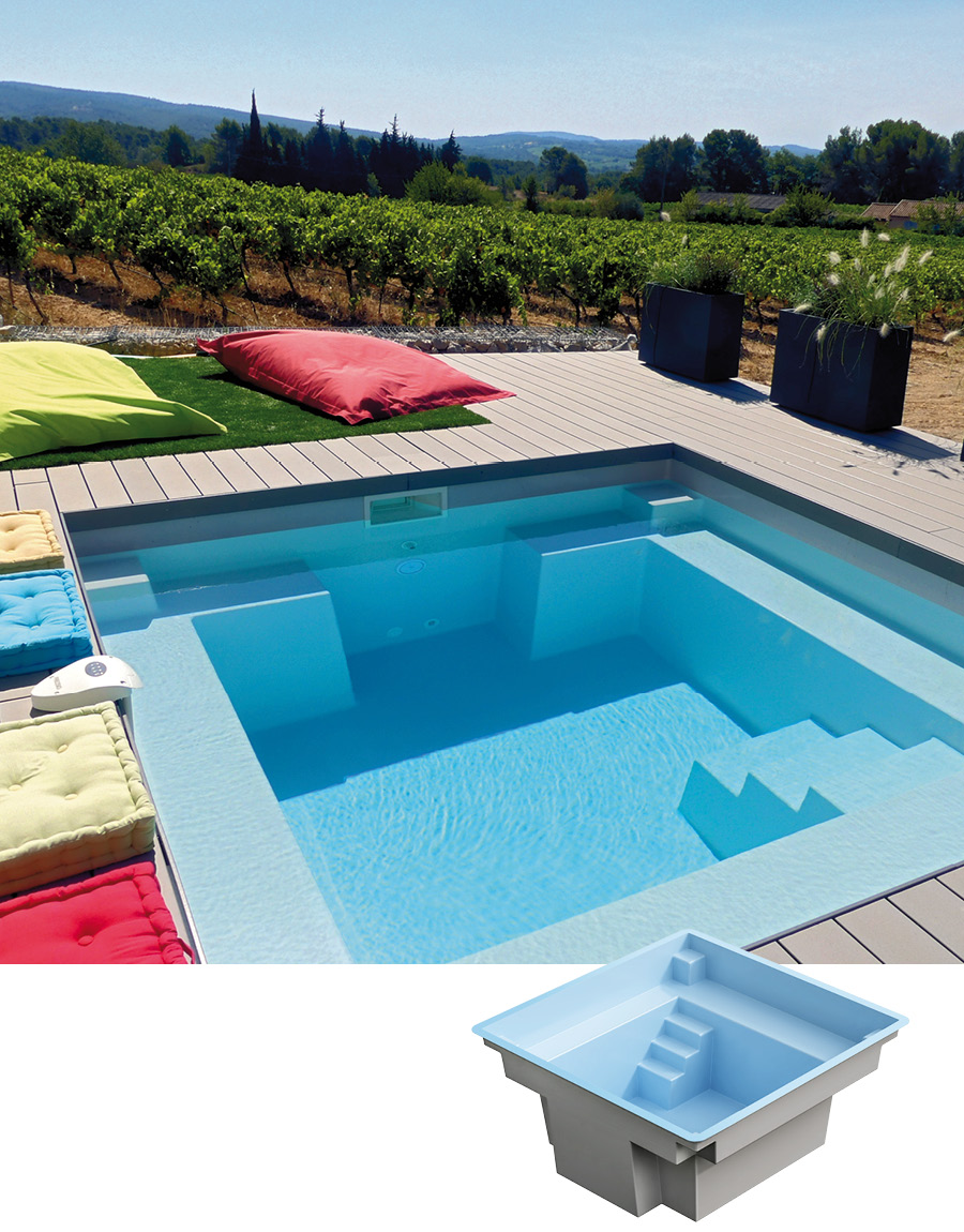 Piscine coque mini carré