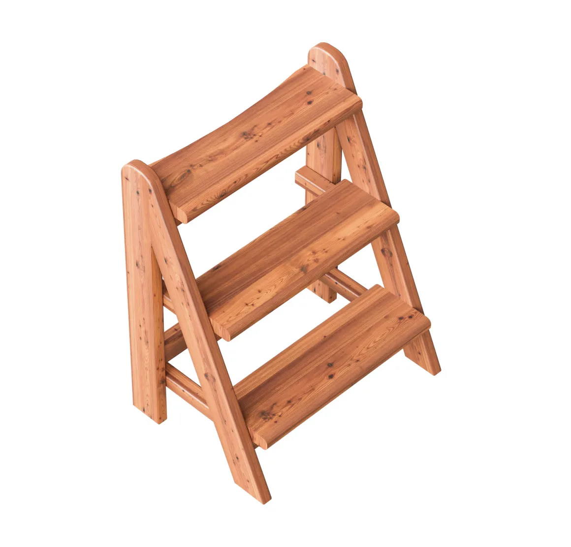 Échelle d'accès 3 marches en bois pour bain nordique PolarSpa.
