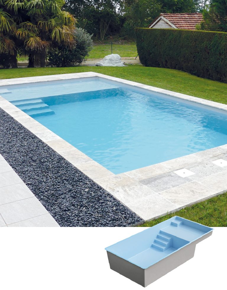 Piscine coque Prado Plage avec plage immergée et fond plat