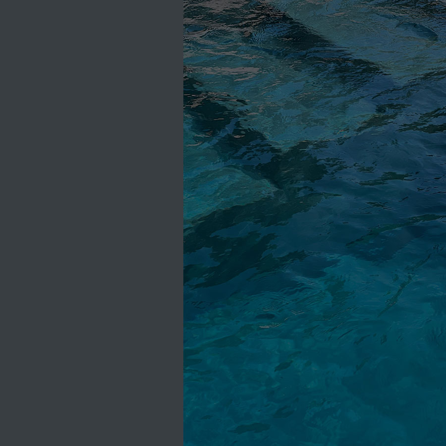 Zoom sur la finition carbone Pure Keremma pour une piscine lumineuse et cristalline.