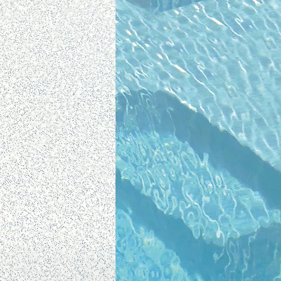 Détail de la finition carbone Pure Saint Clair pour un fond de piscine cristallin.